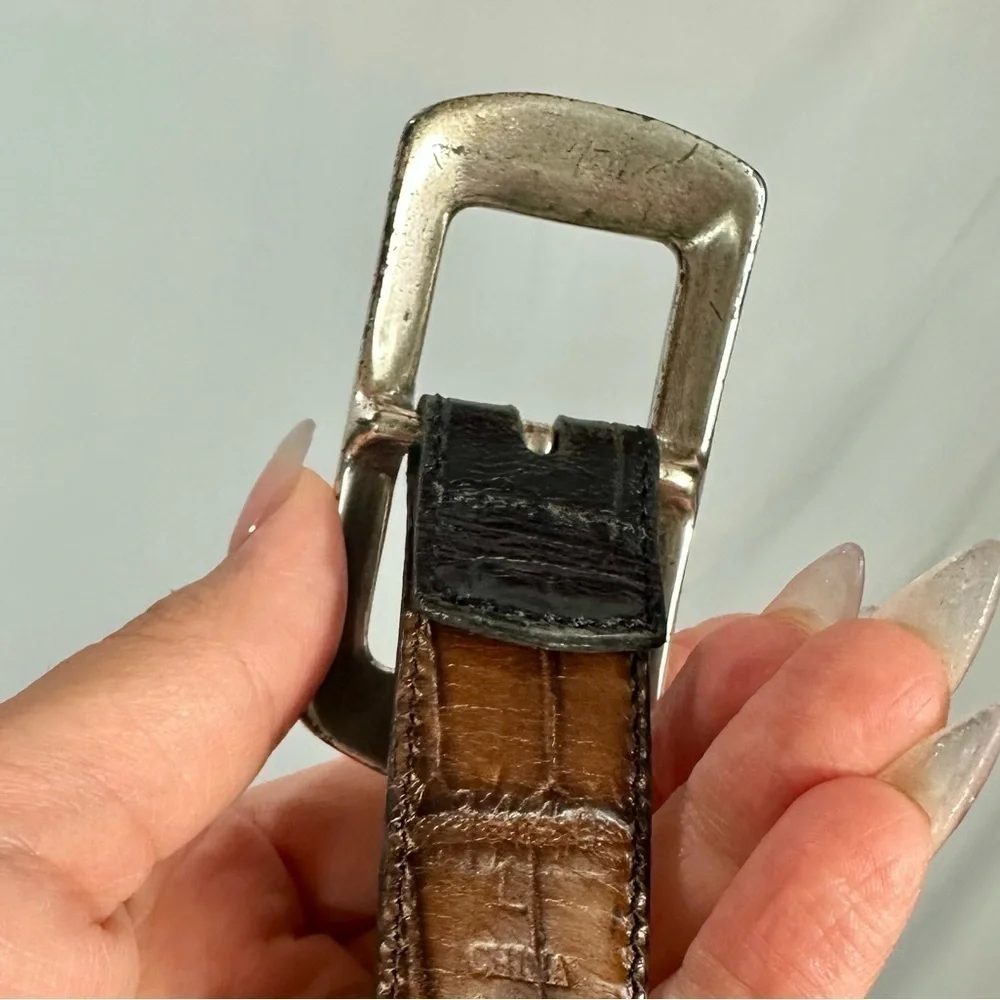 Vintage reversible skinny belt size L